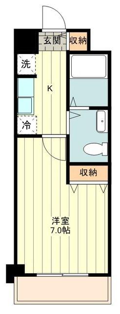 LASANTE立川(1K/6階)の間取り写真