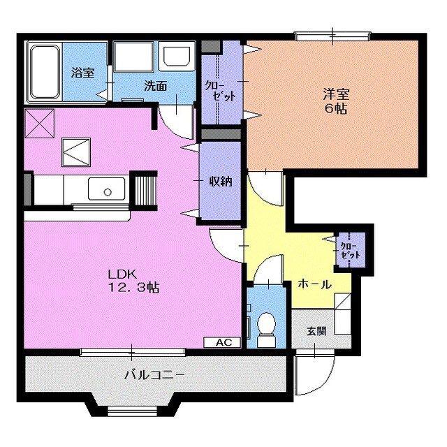 メゾンプラシード(1LDK/1階)の間取り写真