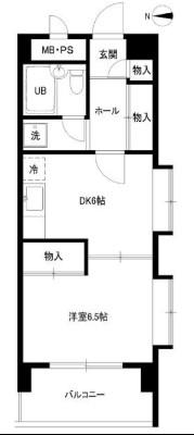 エクセル南麻布(1DK/3階)の間取り写真