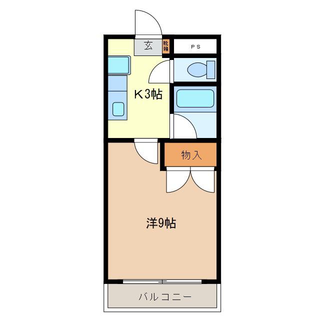サニーハイツNAOE(1K/2階)の間取り写真