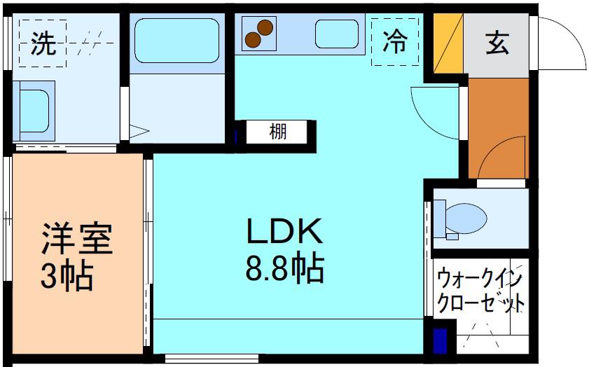 INTEGRAL NODE(1LDK/1階)の間取り写真