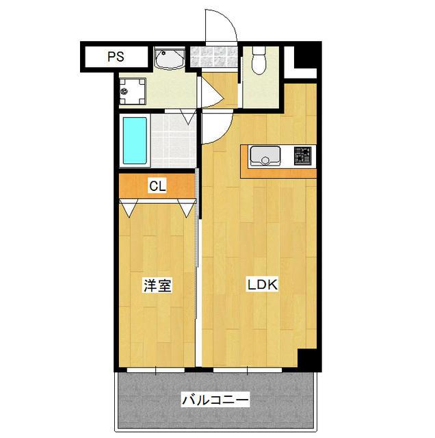 メゾンドリバティ西新(1LDK/3階)の間取り写真