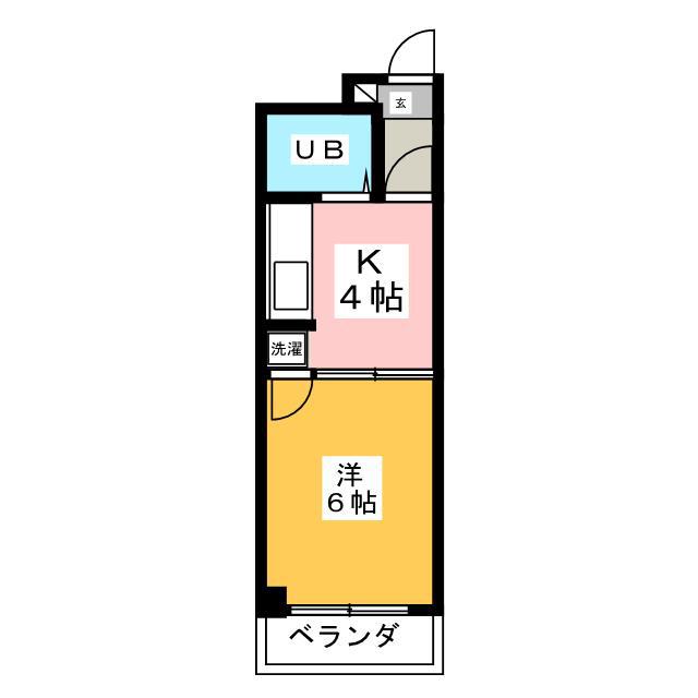 グレースヒルズ(1K/3階)の間取り写真