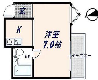 レジデンス今里(1K/3階)の間取り写真