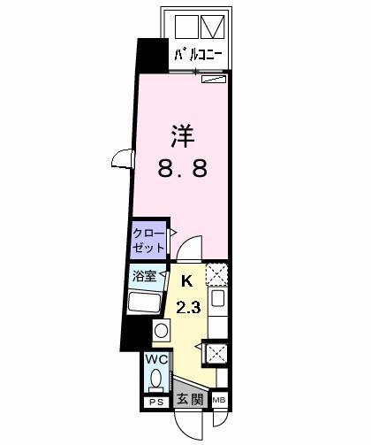グランツ丸の内(1K/6階)の間取り写真