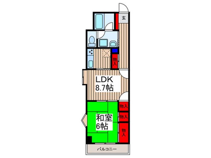 カサグランデ大宮(1LDK/1階)の間取り写真