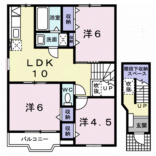 ロジュマンリーヴ(3LDK/2階)の間取り写真