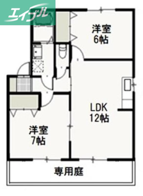 エクセレントハイツ I(2LDK/1階)の間取り写真