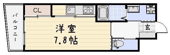 MGA城内(ワンルーム/6階)の間取り写真