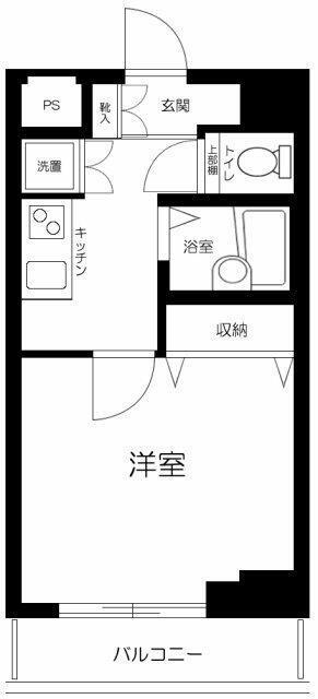 アデッソ新宿若松町(1K/7階)の間取り写真
