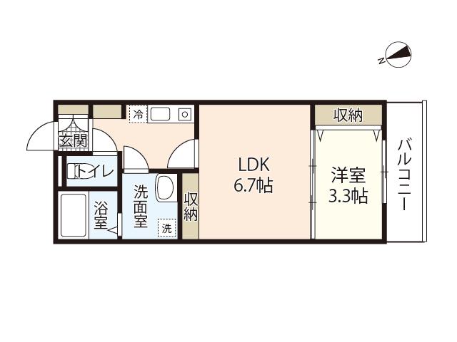 RESIDENCE KOJIMA(2K/1階)の間取り写真