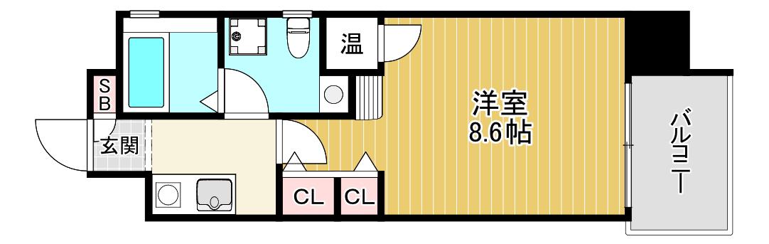 グラマシー京橋(1K/6階)の間取り写真