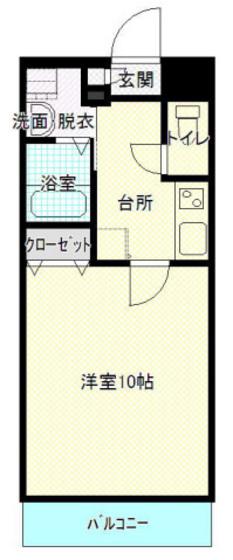 メゾンフォンテーヌB(1K/1階)の間取り写真