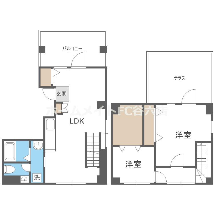 GRACEMAISONTANIMACHI6(2LDK/7階)の間取り写真