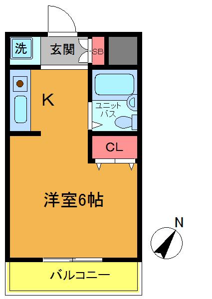 ベイグランデ北栄(ワンルーム/3階)の間取り写真