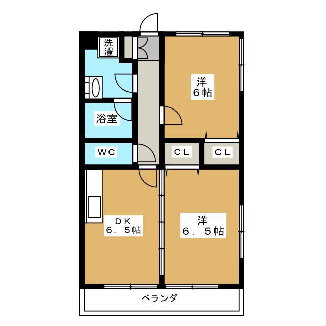 ビバ プリンス(2DK/1階)の間取り写真