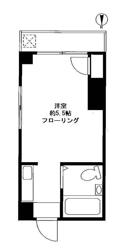 サンハイツ上馬(1K/1階)の間取り写真