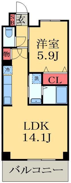 グレースⅦ(1LDK/4階)の間取り写真