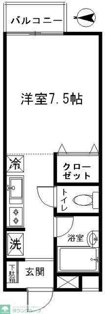 クレスト田町A棟(ワンルーム/2階)の間取り写真