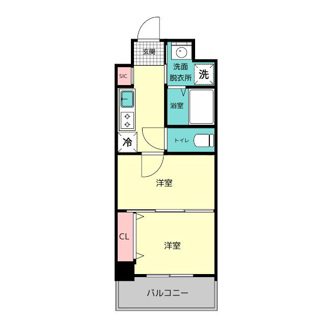 CLUB ORIENT NO.102(2K/3階)の間取り写真