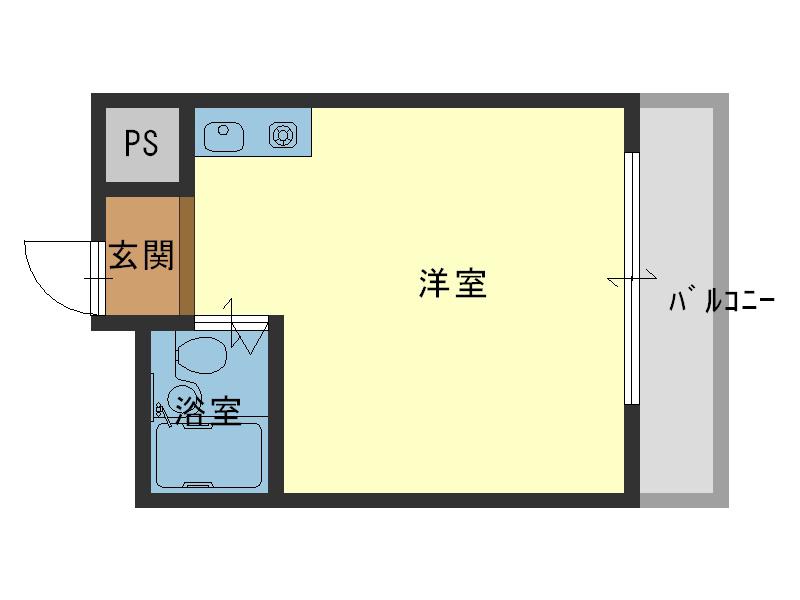 YOUハイム北深江(ワンルーム/4階)の間取り写真