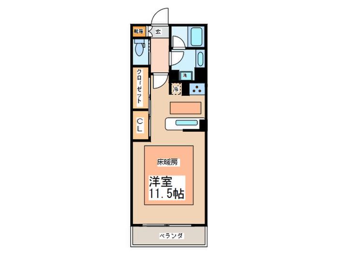 ロイヤルパーク多摩川2番館(ワンルーム/3階)の間取り写真