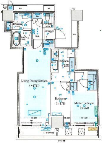 MID TOWER GRAND(2LDK/27階)の間取り写真