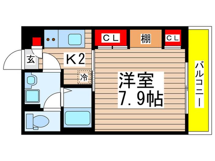リブリ・M・CREST B(1K/1階)の間取り写真