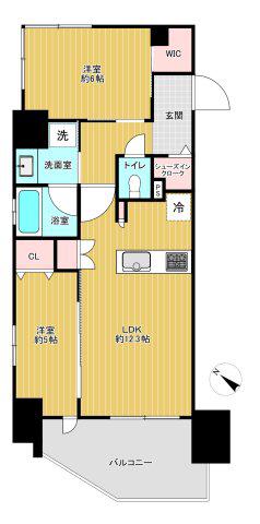 2021年築 マンション (2LDK/2階)の間取り写真