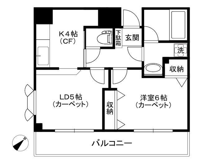 宮元町齋藤ビル(1LDK/8階)の間取り写真