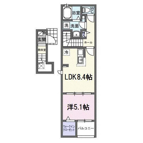 ラフレシャンタン さいか(1LDK/2階)の間取り写真