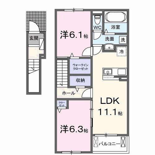 アルディエンテ・Y(2LDK/2階)の間取り写真