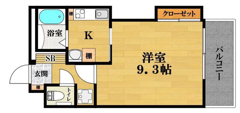 ブライト 岸里(1K/7階)の間取り写真