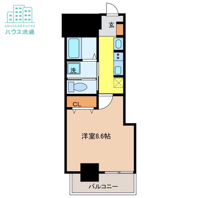 RESIDENCE大井手(1K/6階)の間取り写真