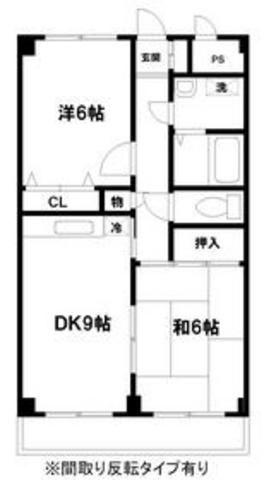 ブローディア(2LDK/3階)の間取り写真