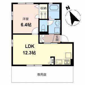 カーサバウムII(1LDK/1階)の間取り写真