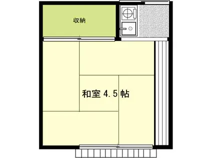 山中ホーム(ワンルーム/2階)の間取り写真