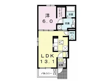 ヴィラ・アルバーダ B(1LDK/1階)の間取り写真