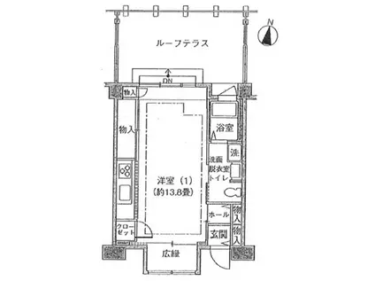 シティコート目黒III(1K/6階)の間取り写真