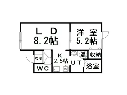 シティフォーラム鶴(1LDK/1階)の間取り写真