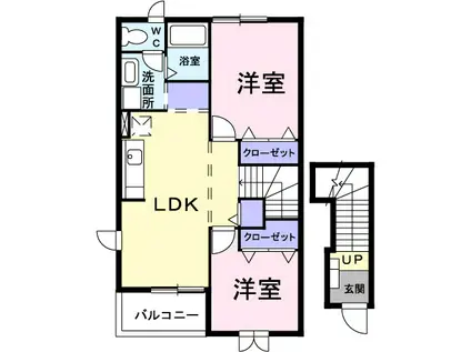 サニーウイングス II(2LDK/2階)の間取り写真