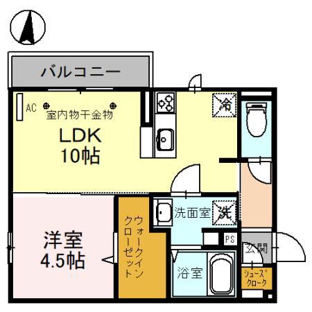 RICHE (1LDK/2階)の間取り写真