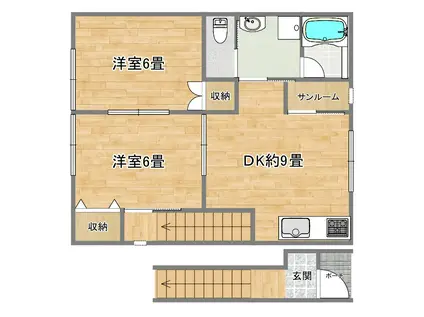 ユーアイVII(2DK/2階)の間取り写真