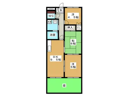 エポックあすか(3DK/1階)の間取り写真