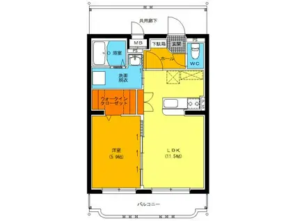 メゾンADACHI.S II(1LDK/1階)の間取り写真