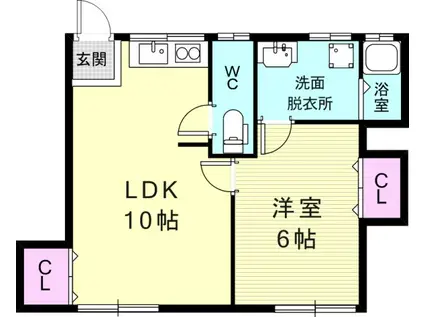 GRAN一ノ谷(1LDK/1階)の間取り写真
