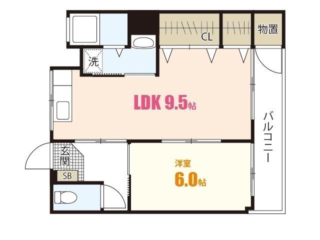 平岩ビル(1LDK/3階)の間取り写真