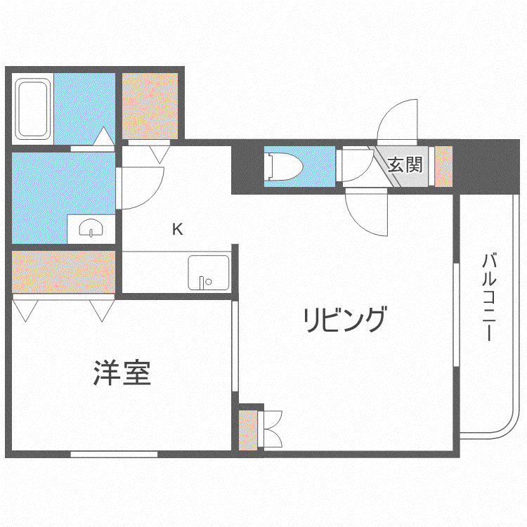 ベルナヒルズ厚別(1LDK/4階)の間取り写真