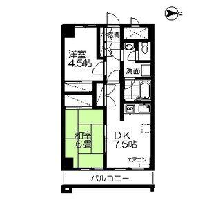 ロイヤルヒルズ柳生II(2DK/4階)の間取り写真