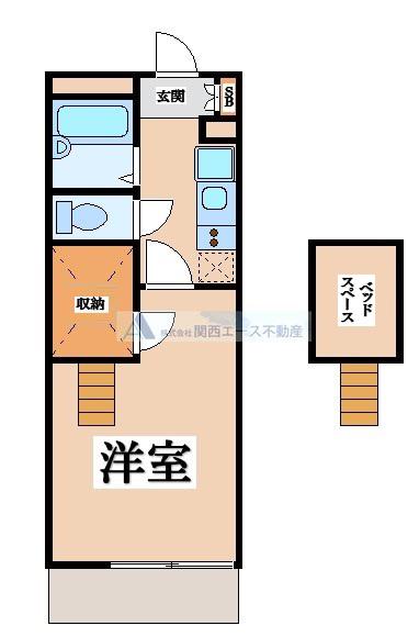 レオパレス中川MTM(1K/1階)の間取り写真
